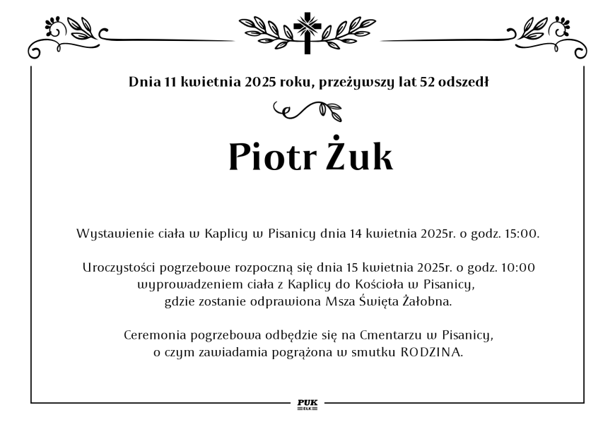 Piotr Żuk - nekrolog